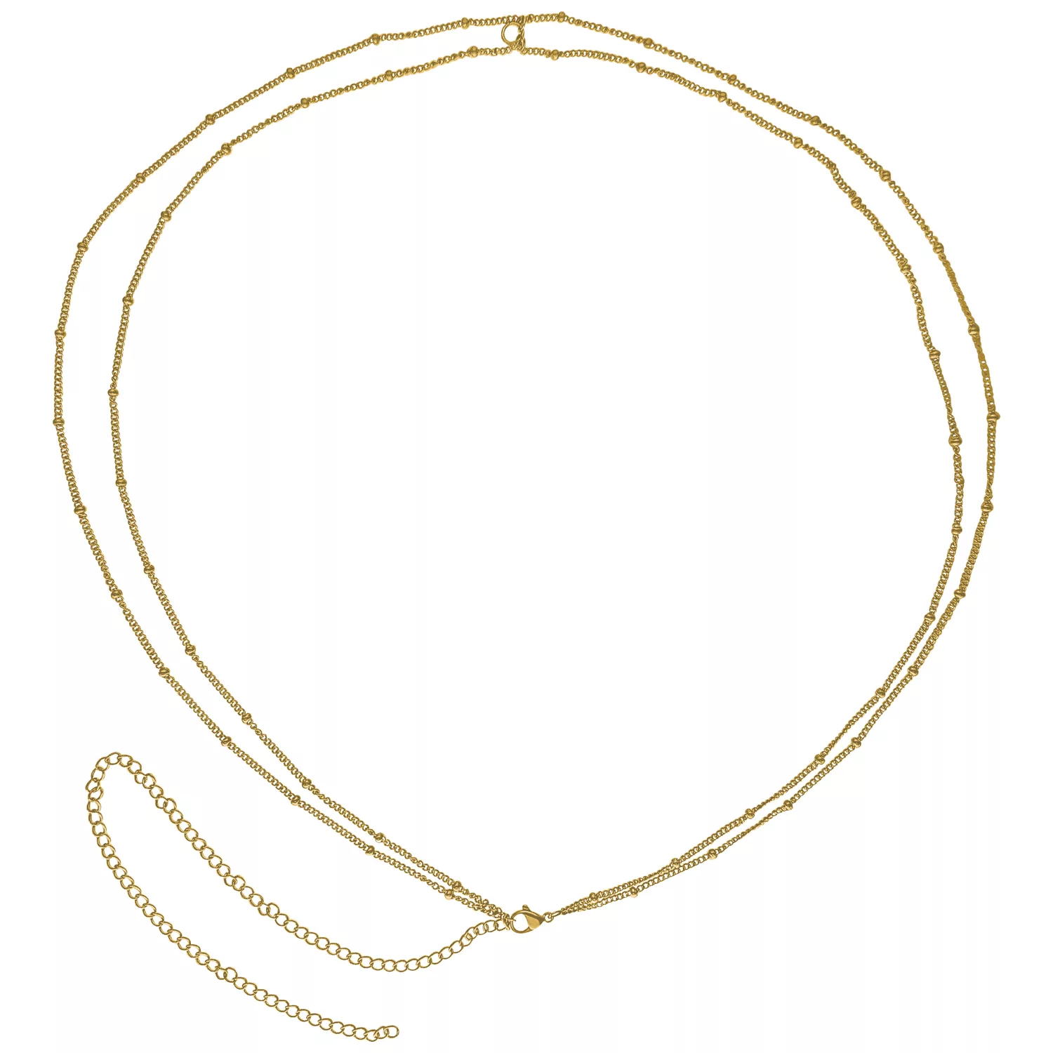 Catena piercing dorata in acciaio chirurgico 316L su sfondo bianco