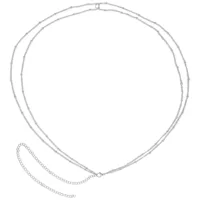 Catenina da pancia in acciaio chirurgico 316L argentato su sfondo bianco