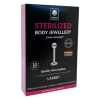 Confezione Sterilized Micro Labret, titanio, argento, 10 pezzi