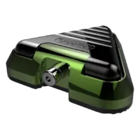 Pedale triangolare in verde chiaro e nero su sfondo bianco