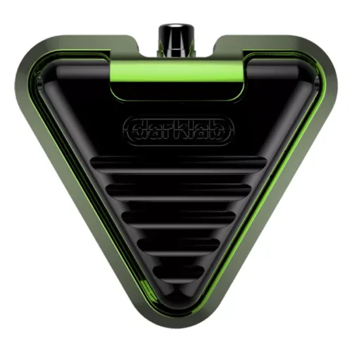 Pedale Delta triangolare in verde chiaro e nero su sfondo bianco