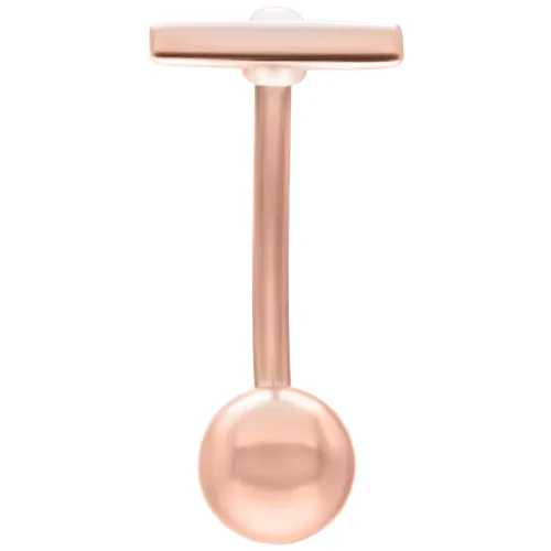 Bananabell in oro rosa con spessore di 1,6 mm e lunghezza di 12 mm su sfondo bianco