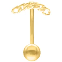 Micro Bananabell dorato con motivo a catena, spessore 1,2 mm, lunghezza 8 mm
