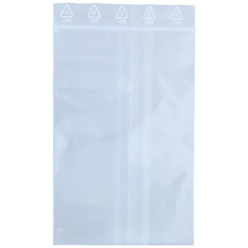 Sacchetto trasparente in LDPE, 80x120 mm, su sfondo bianco