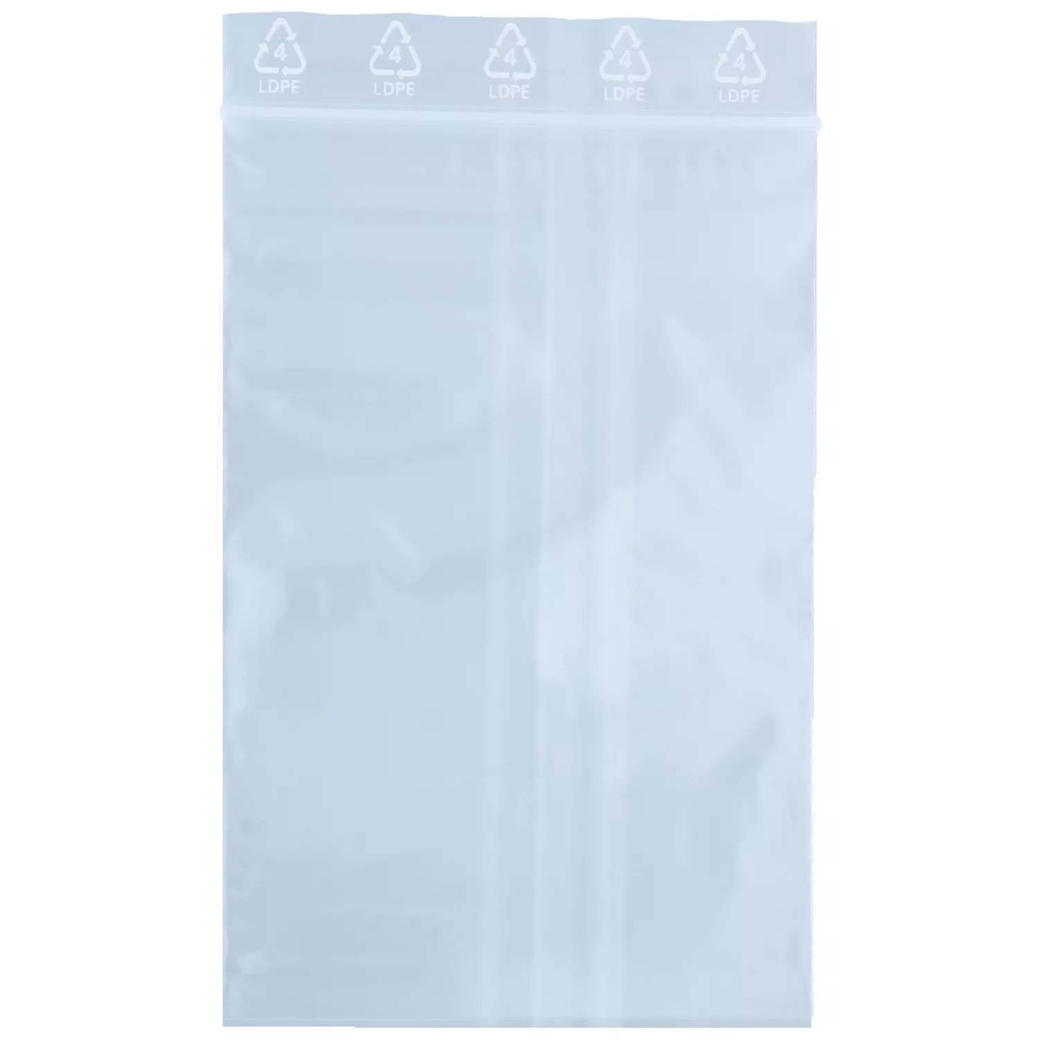 Sacchetto trasparente in LDPE, 80x120 mm, su sfondo bianco