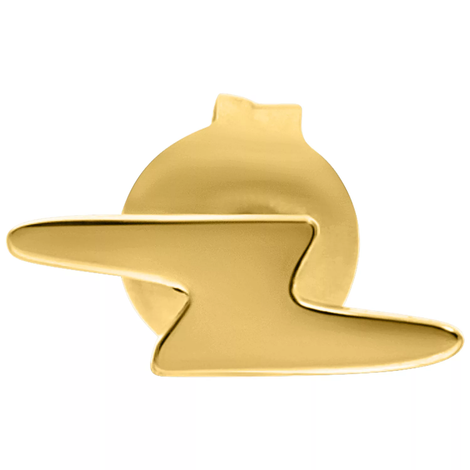 Orecchini Flash in Oro Orecchino Flash dorato in acciaio chirurgico 316L su sfondo bianco