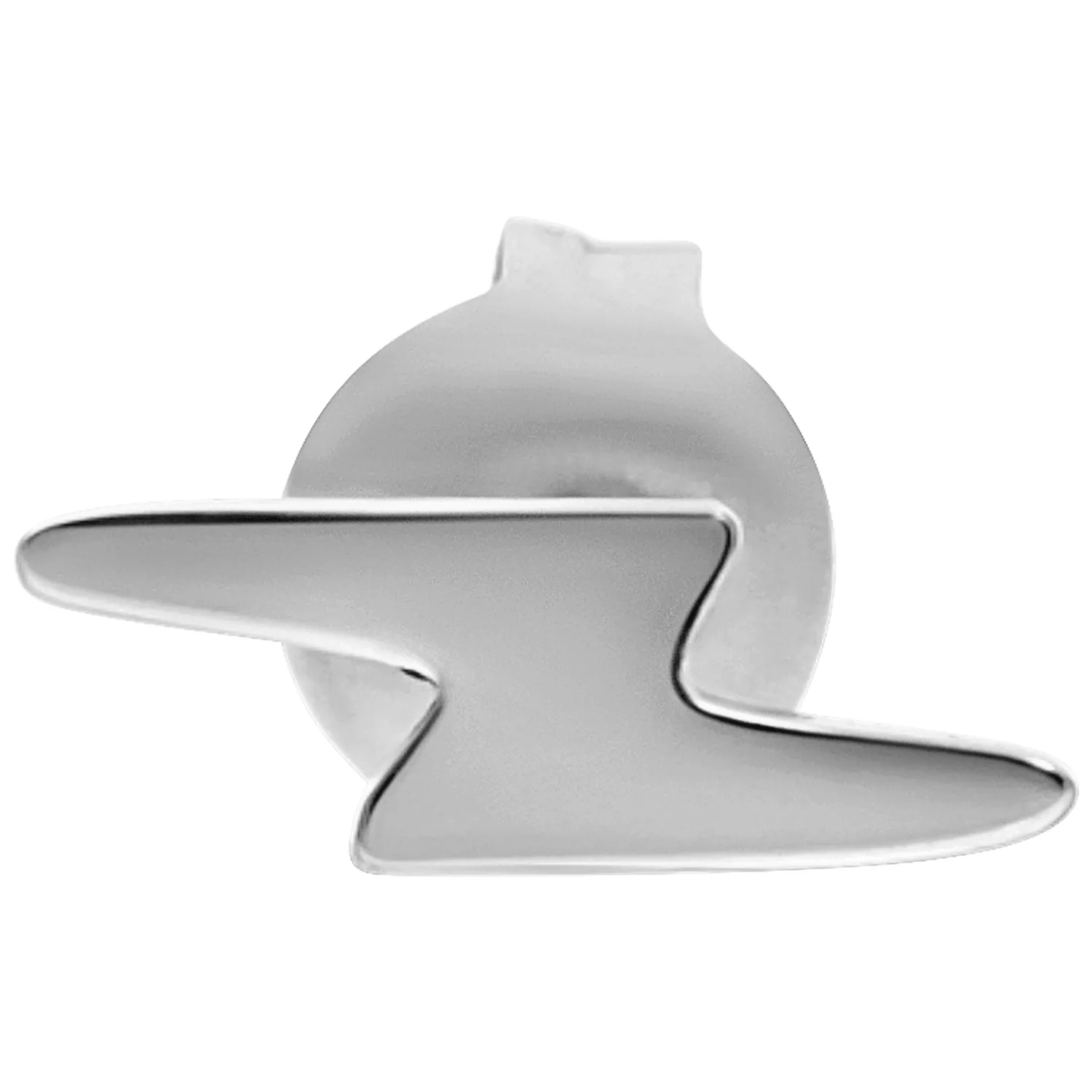 Orecchino Flash in argento in acciaio chirurgico 316L su sfondo bianco