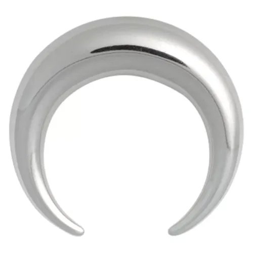 Piercing Crescent in argento in acciaio chirurgico 316L su sfondo bianco