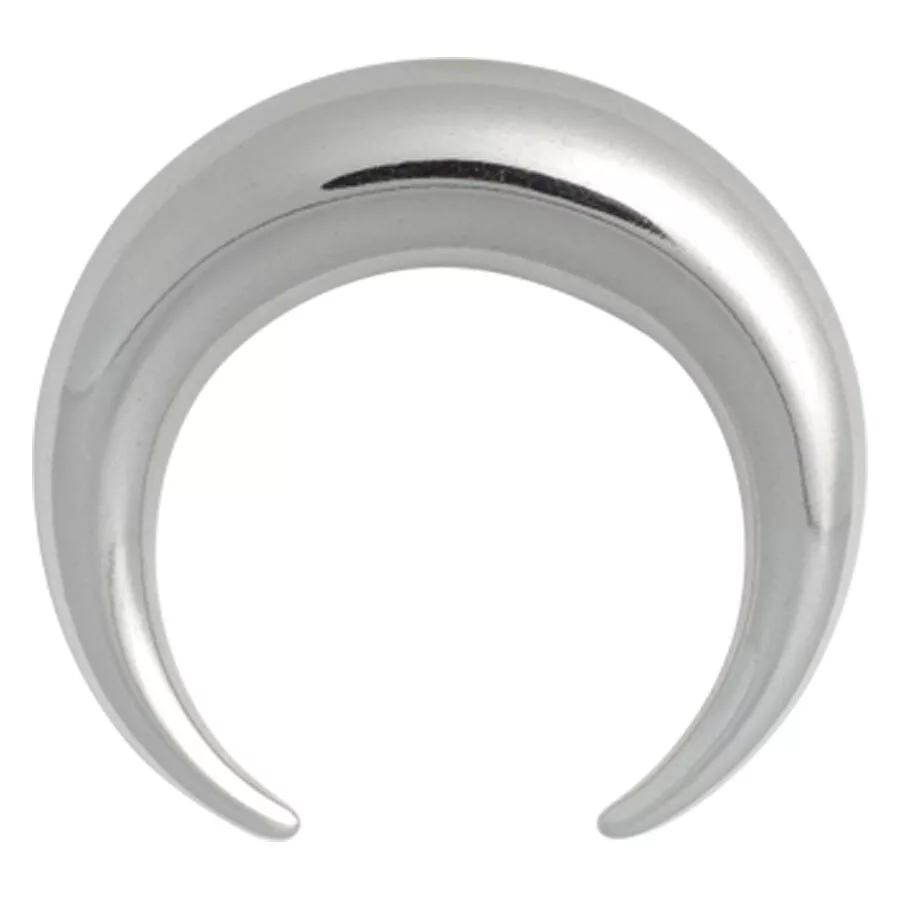 Piercing Crescent in argento in acciaio chirurgico 316L su sfondo bianco