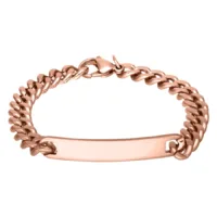 Bracciale in oro rosa con maglie su sfondo bianco