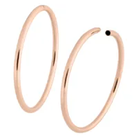 Due orecchini in oro rosa in acciaio chirurgico 316L su sfondo bianco