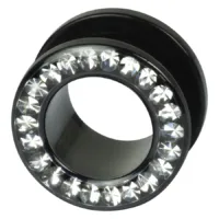 Tunnel nero in acciaio chirurgico con cristalli cristallini, misura 4 mm