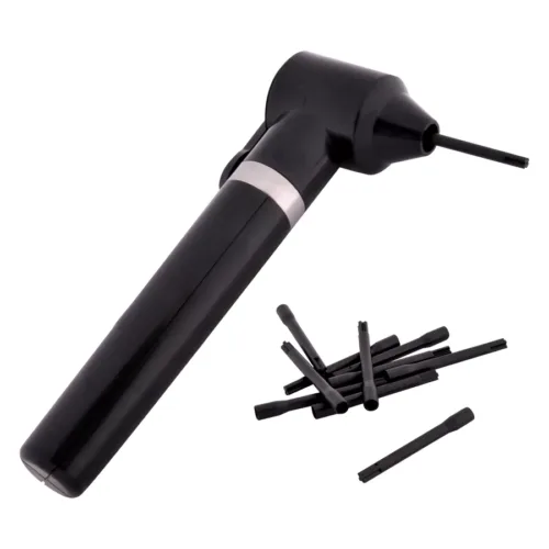 Inkmixer nero con bastoncini di ricambio su sfondo bianco