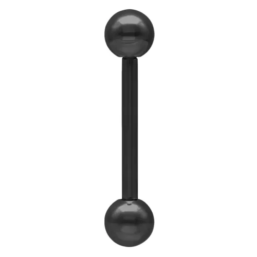 Barbell nero con due sfere su sfondo bianco