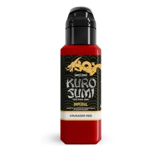 Rote Tattoo-Tinte von Kuro Sumi, Flasche, schwarzer Deckel