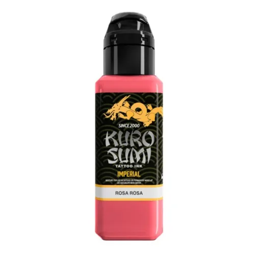 Flasche Kuro Sumi Imperial Rosa Tattoo Tinte vor weißem Hintergrund