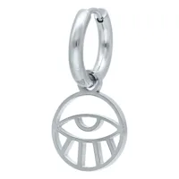 Orecchini argento con motivo occhio su sfondo bianco