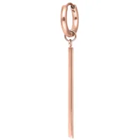 Orecchini in oro rosa con barra pendente su sfondo bianco
