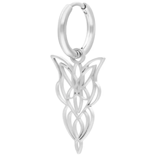 Orecchini Little Elves in argento con design delicato su sfondo bianco