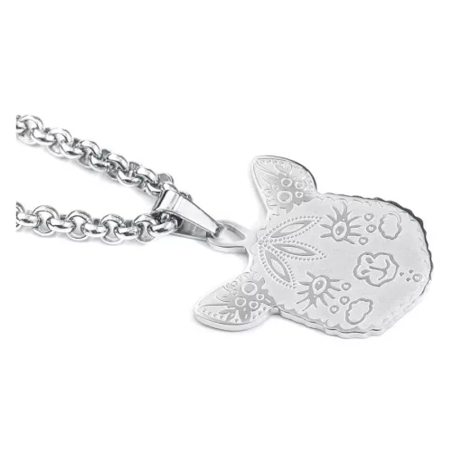 Collana Alpaca in argento in acciaio chirurgico 316L su sfondo bianco