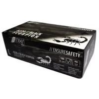 Scatola nera con guanti monouso in lattice Nitras Black Scorpion, 100 pezzi