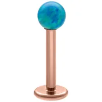 Labret Opale Blu Navy con parte posteriore in titanio rosé