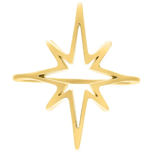 Anello Polar Star dorato con dimensione di 17 mm su sfondo bianco