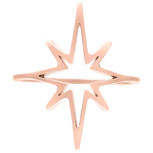 Anello Polar Star in oro rosa su sfondo bianco, misura 17 mm