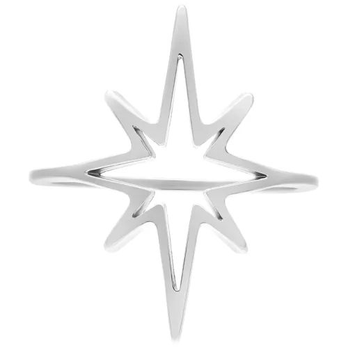 Anello Polar Star in argento con dimensione di 17,0 mm su sfondo bianco