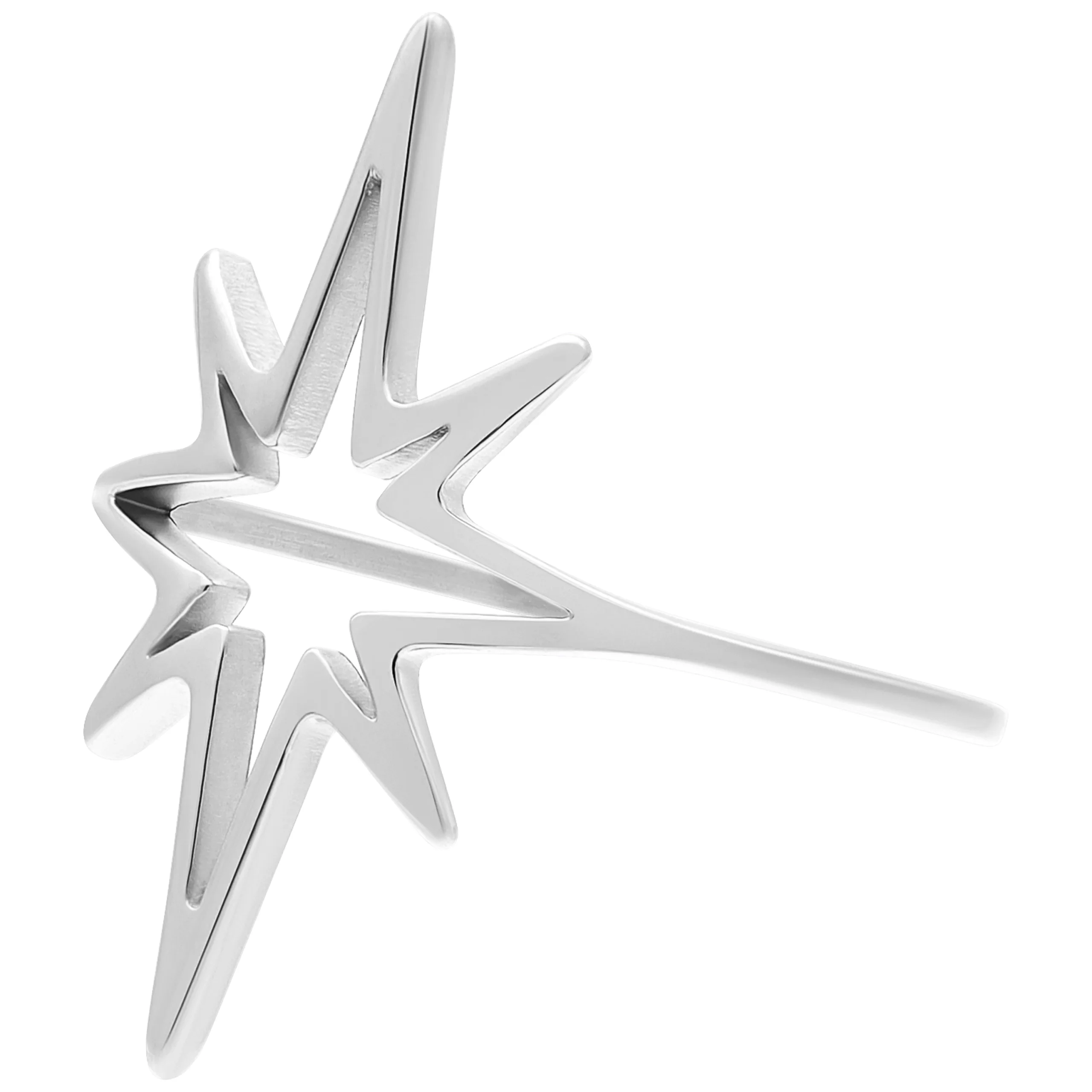 Anello Polar Star in argento di 17,0 mm su sfondo bianco