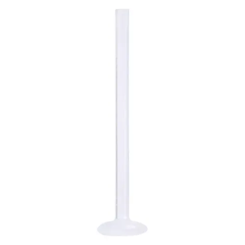 Barra labret in PTFE trasparente con base piatta su sfondo bianco