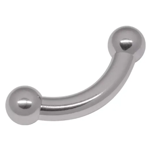 Banana Barbell Prince color argento con spessore di 5 mm e lunghezza di 18 mm su sfondo bianco