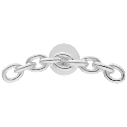 Labret argento con catena d'ancora, sistema Push Fit, su sfondo bianco