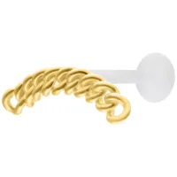 Labret a Catena Grossa Dorata con plattengröße di 5 mm su sfondo bianco