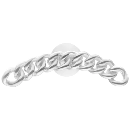 Labret Chunky Chain argento, lunghezza 5,0 mm, su sfondo bianco