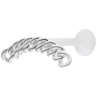 Silbernes Labret mit massiver Kettenglieder-Optik auf weißem Hintergrund