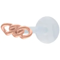 Labret a catena chunky in oro rosa con Push Fit su sfondo bianco