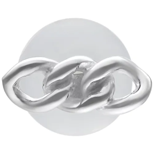 Labret color argento con piccola e robusta catena su sfondo bianco