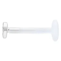 Labret in argento con inserto martellato su sfondo bianco