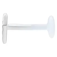 Labret romboidale argento con Push Fit, lunghezza 11 mm, su sfondo bianco