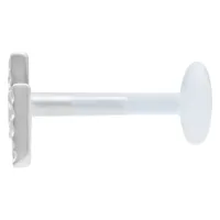 Labret argento con meccanismo Push Fit, lunghezza 11,0 mm, su sfondo bianco
