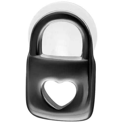 Labret nero con dettaglio a cuore su sfondo bianco, lunghezza 5mm