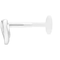 Piercing Labret in argento con Push Fit su sfondo bianco
