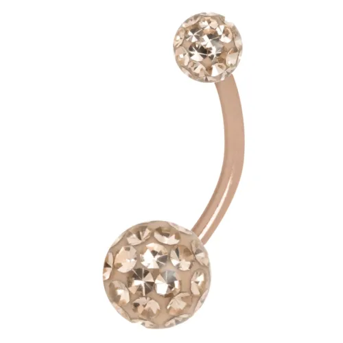 Sealed Multi Jewelled Bananabell in albicocca con lunghezza di 8,0 mm su sfondo bianco