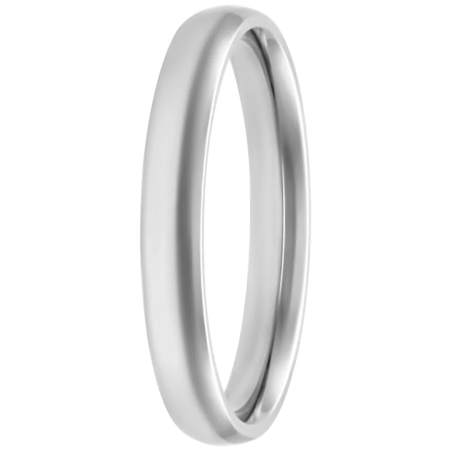 Anello color argento in acciaio chirurgico, 17,0 mm, su sfondo bianco