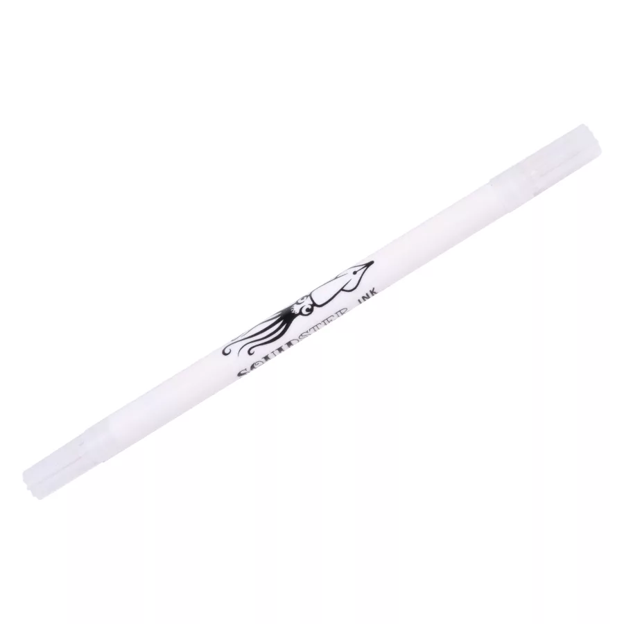 Gomma bianca per tatuaggi con logo Squidster su sfondo bianco