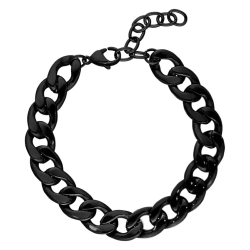 Bracciale Chunky in acciaio chirurgico nero lucido