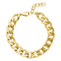 Bracciale Chunky dorato in acciaio chirurgico su sfondo bianco