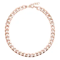 Collana chunky in oro rosa in acciaio chirurgico 316L su sfondo bianco
