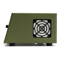 Termocopiatore verde TIM con griglia di ventilazione su sfondo bianco